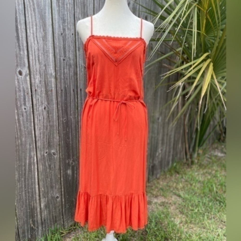 REVOLVE Auguste The Label Burnt Orange Midi Slip Dress Size 2